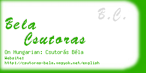 bela csutoras business card
